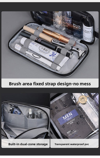 Large Waterproof Men's Toiletry Bag 3-Layer Travel Dopp Kit with Wet Dry Separation Portable Shower Organiser for Gym Business & Holiday Grey Tristar Online