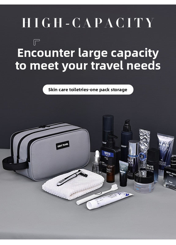 Large Waterproof Men's Toiletry Bag 3-Layer Travel Dopp Kit with Wet Dry Separation Portable Shower Organiser for Gym Business & Holiday Grey Tristar Online