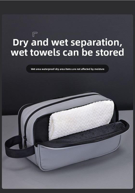 Large Waterproof Men's Toiletry Bag 3-Layer Travel Dopp Kit with Wet Dry Separation Portable Shower Organiser for Gym Business & Holiday Grey Tristar Online