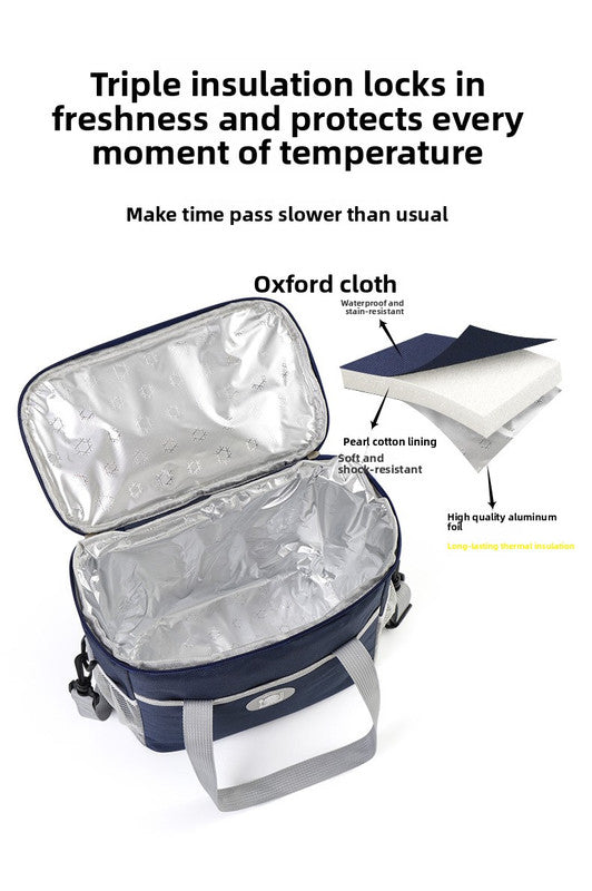 Large Insulated Cooler Bag Thermal Lunch Tote 16L Capacity with Adjustable Shoulder Strap for Picnics Camping & Work Navy Blue Tristar Online