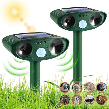 Classic Solar Powered Animal Repeller - PIR Sensor, Ultrasonic & Flashing Light Deterrent for Cats, Dogs, and Birds Tristar Online