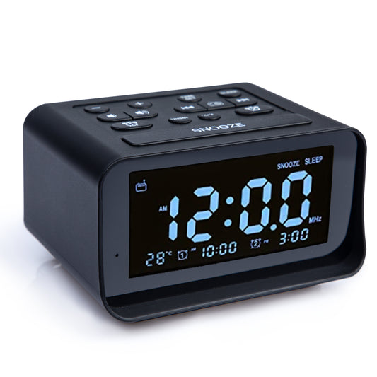 Bluetooth Alarm Clock with Thermometer - Black Tristar Online