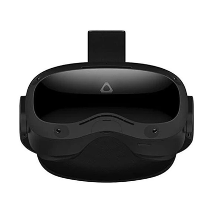 VR headset displayed upright showing headset design and strap adjustments