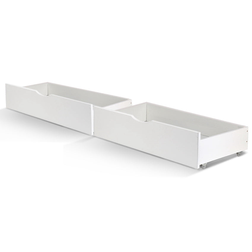 Artiss 2x Bed Frame Storage Drawers Trundle White