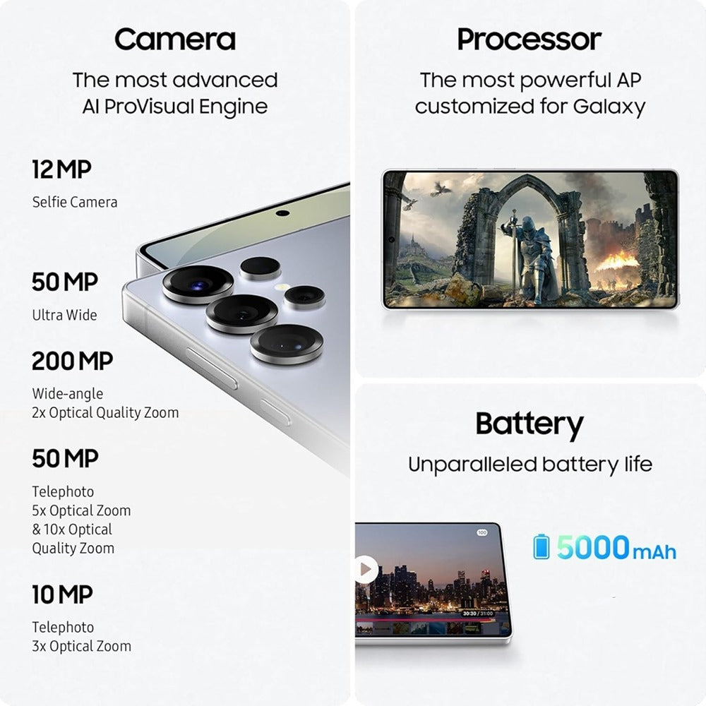 Samsung Galaxy S25 Ultra 12GB 512GB Silver Blue - Pristine - Refurbished Samsung