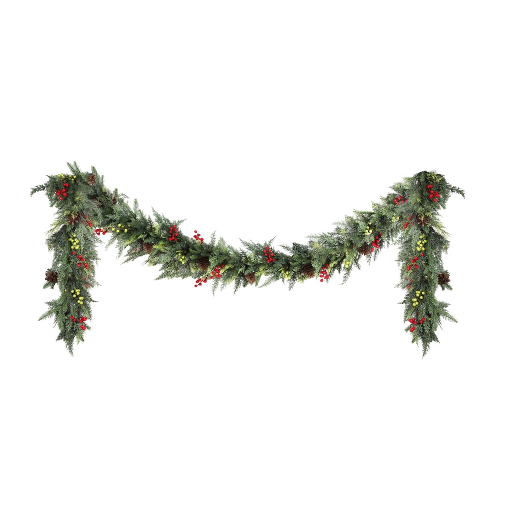 Jingle Jollys 3M Christmas Garland Pre-lit LED with Pine Cones Xmas Decor Green Tristar Online