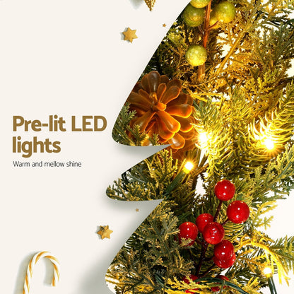 Jingle Jollys 3M Christmas Garland Pre-lit LED with Pine Cones Xmas Decor Green Tristar Online