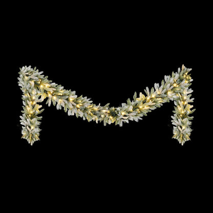 Jingle Jollys 3M Christmas Garland Pre-lit LED Lights Snow Frosted Tips Decor Tristar Online