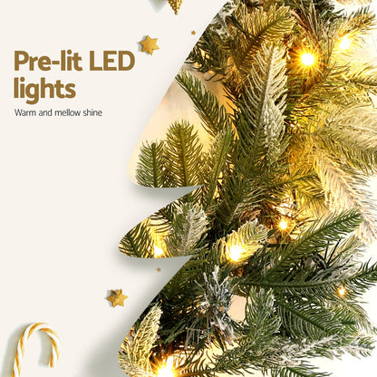 Jingle Jollys 3M Christmas Garland Pre-lit LED Lights Snow Frosted Tips Decor Tristar Online
