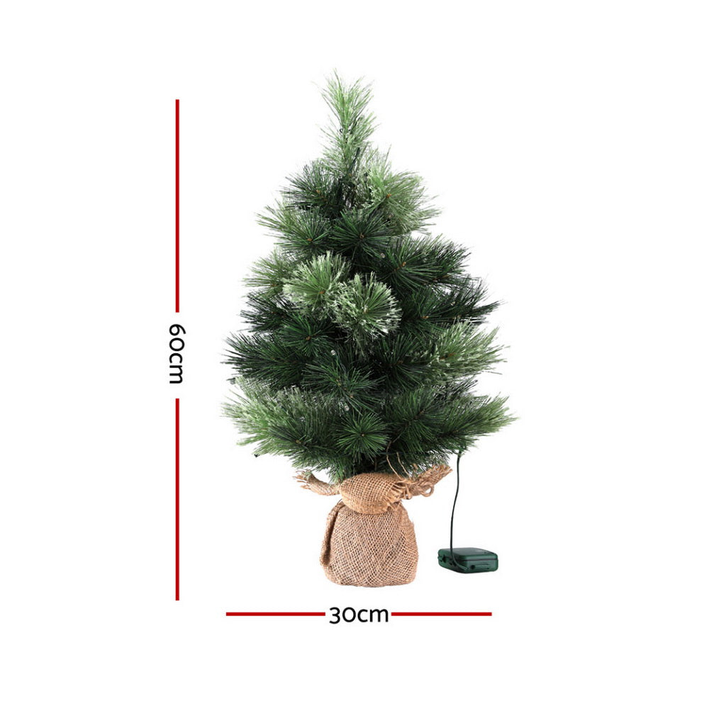 Jingle Jollys Christmas Tree 60CM Mini Tabletop 8 Light Modes Timer Xmas Tree Tristar Online