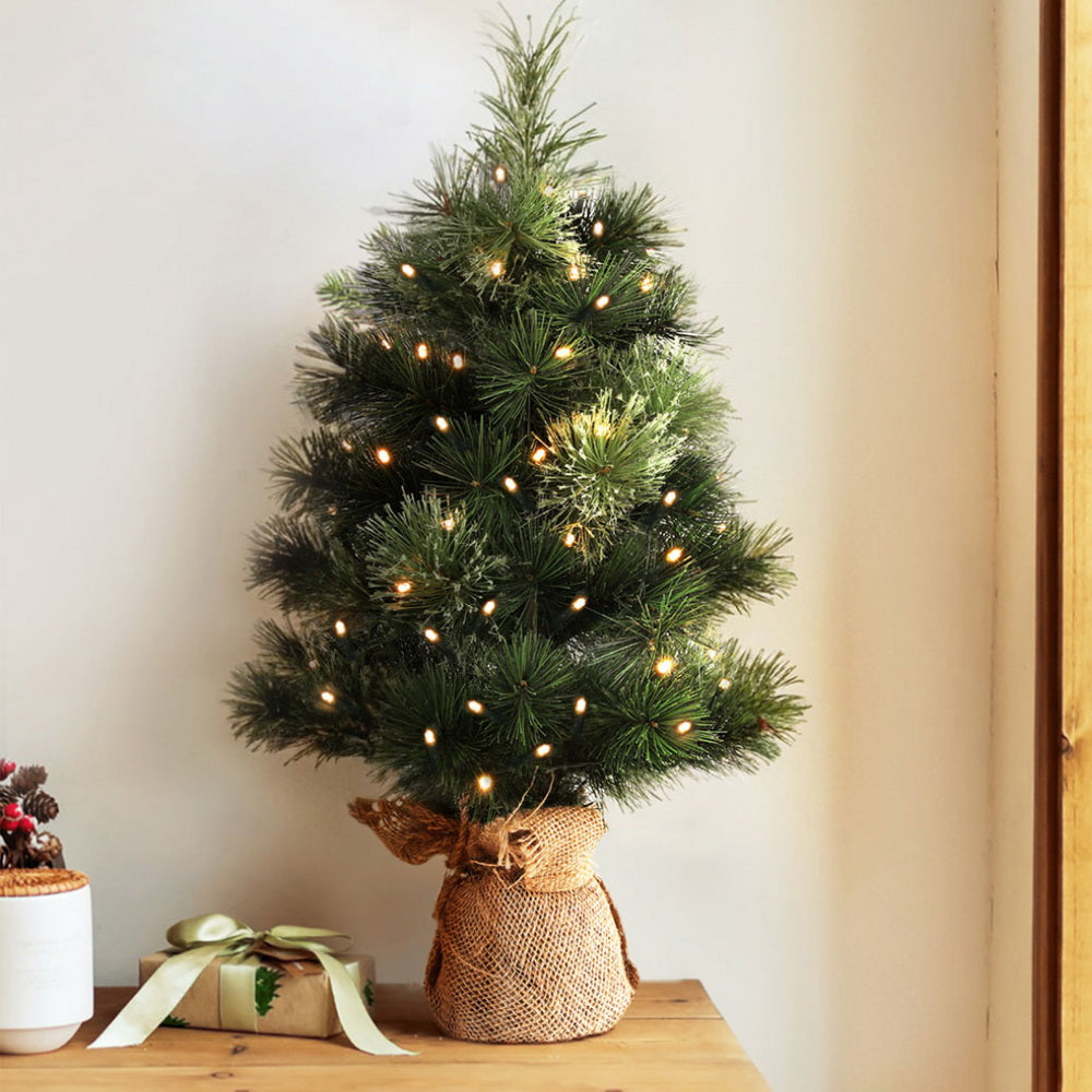 Jingle Jollys Christmas Tree 60CM Mini Tabletop 8 Light Modes Timer Xmas Tree Tristar Online