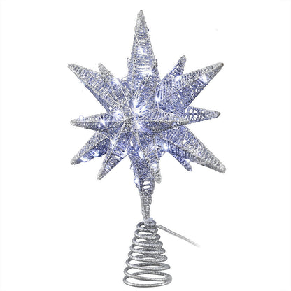 Jingle Jollys 3D Christmas Tree Topper Star LED Decorations Xmas Party Timer Tristar Online