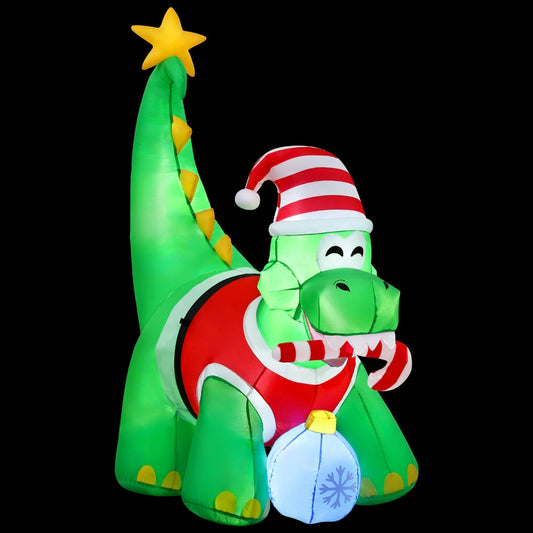 Jingle Jollys Christmas Inflatable Dinosaur 1.86M Height LED Decorations Illuminated Tristar Online