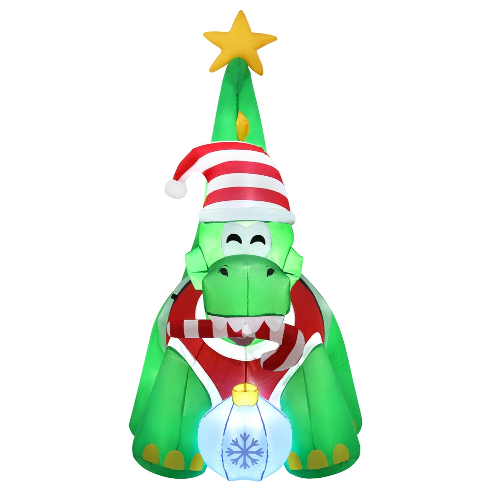 Jingle Jollys Christmas Inflatable Dinosaur 1.86M Height LED Decorations Illuminated Tristar Online