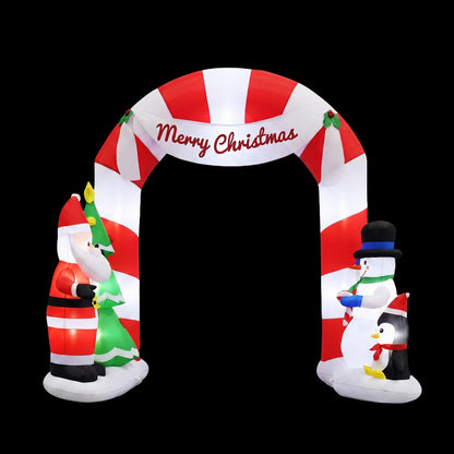 Jingle Jollys Christmas Inflatable Archwary Santa 3M Illuminated Decorations