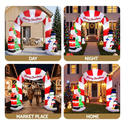 Jingle Jollys Christmas Inflatable Archwary Santa 3M Illuminated Decorations