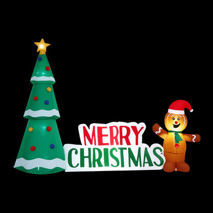 Jingle Jollys Christmas Inflatable Gingerbread Man 1.5M Height LED Decorations Illuminated Tristar Online