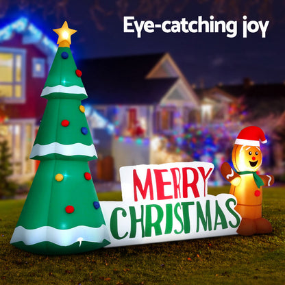 Jingle Jollys Christmas Inflatable Gingerbread Man Tree LED Illuminated Decorations Tristar Online