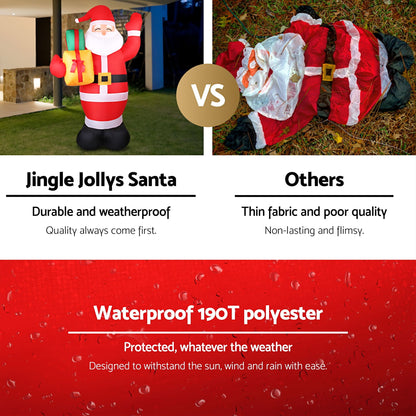 Jingle Jollys Christmas Inflatable Santa 2.4M Illuminated Decorations