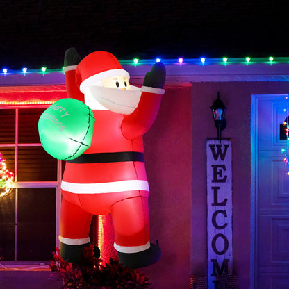 Jingle Jollys Christmas Inflatable Santa Climbing LED Illuminated Decorations 1.9M Tristar Online
