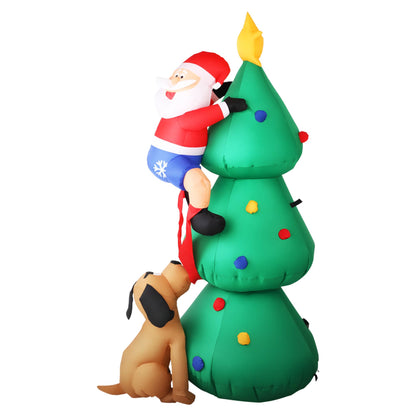 Jingle Jollys Christmas Inflatable Santa Tree 1.8M Illuminated Decorations