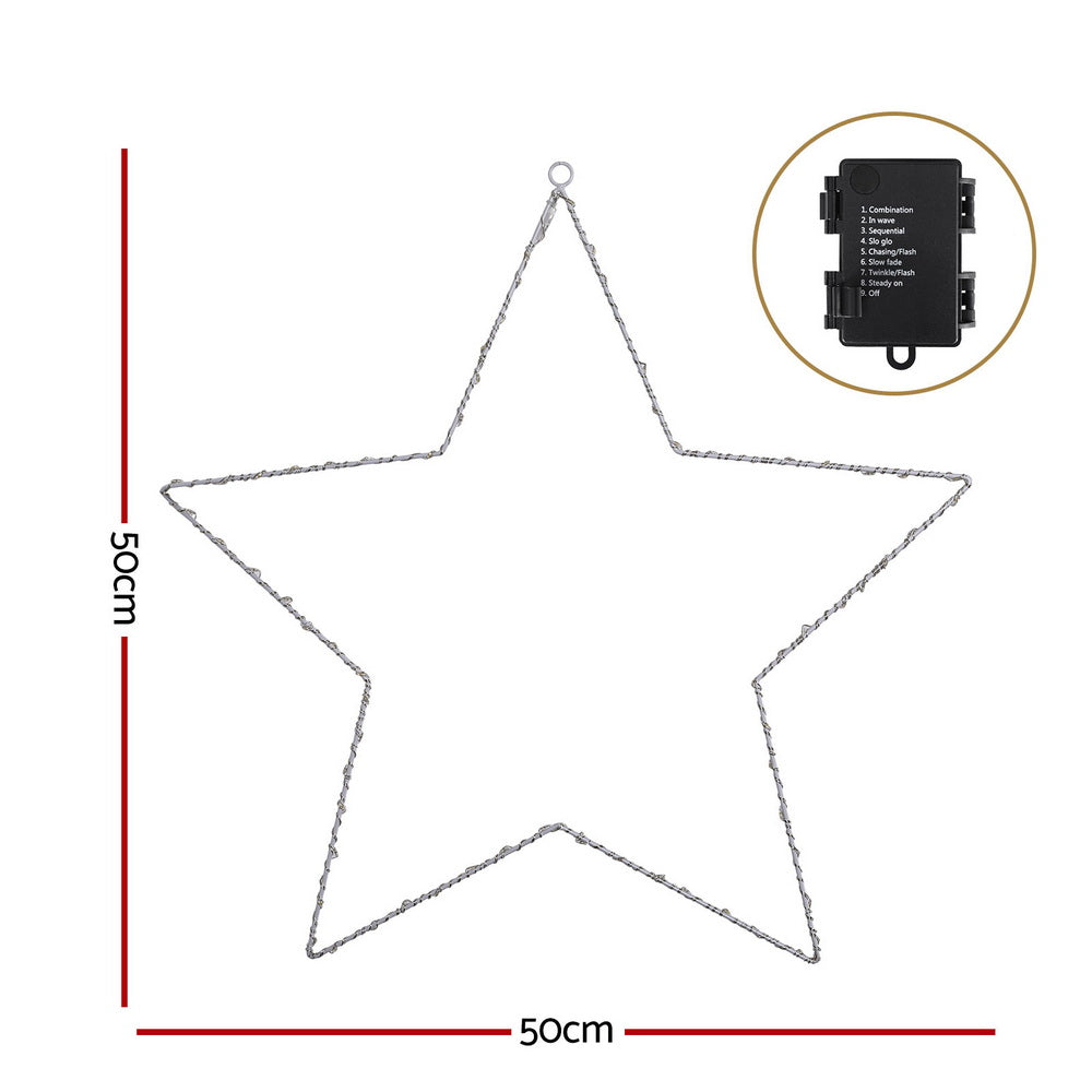 Jingle Jollys Christmas Lights 50cm Star 70 LED Xmas Decorations Tristar Online