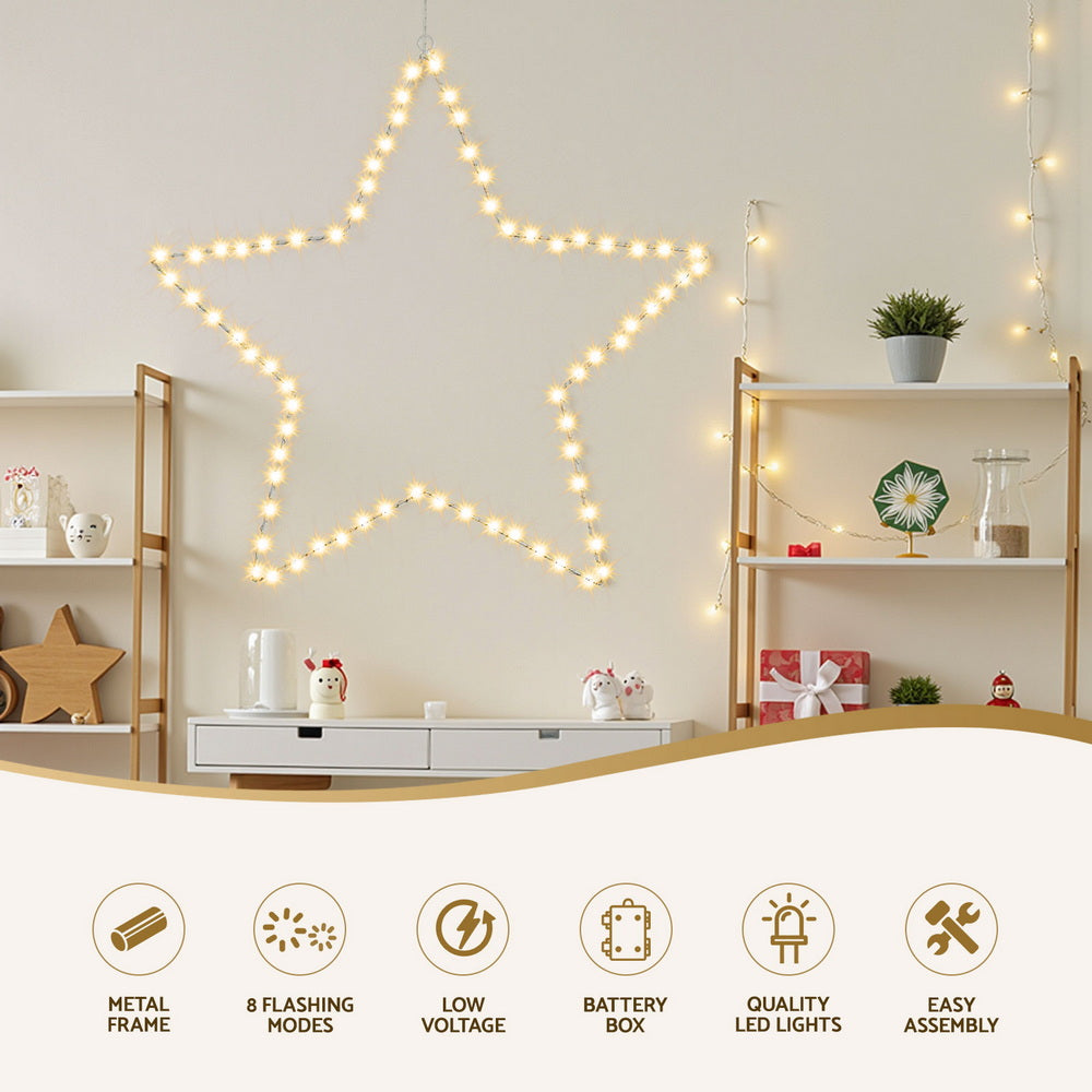 Jingle Jollys Christmas Lights 50cm Star 70 LED Xmas Decorations Tristar Online