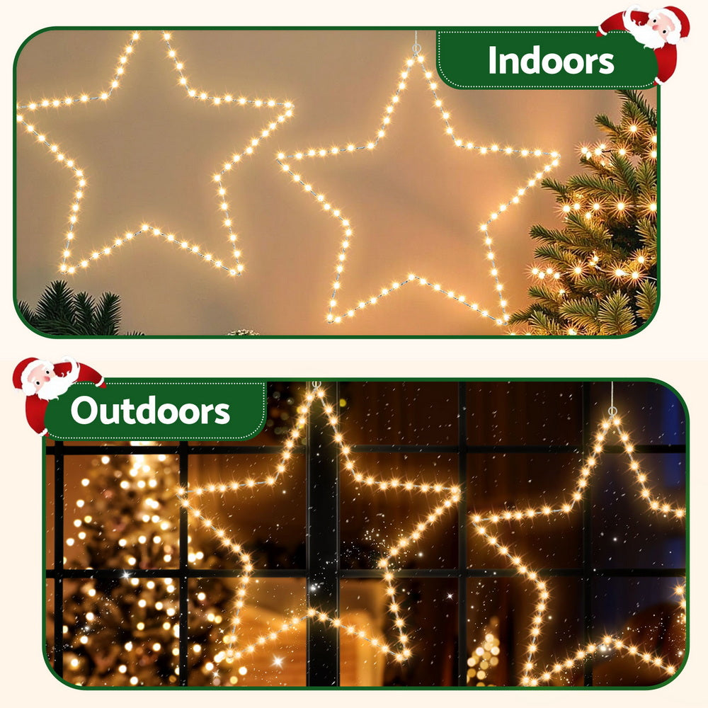 Jingle Jollys Christmas Lights 50cm Star 70 LED Xmas Decorations Tristar Online