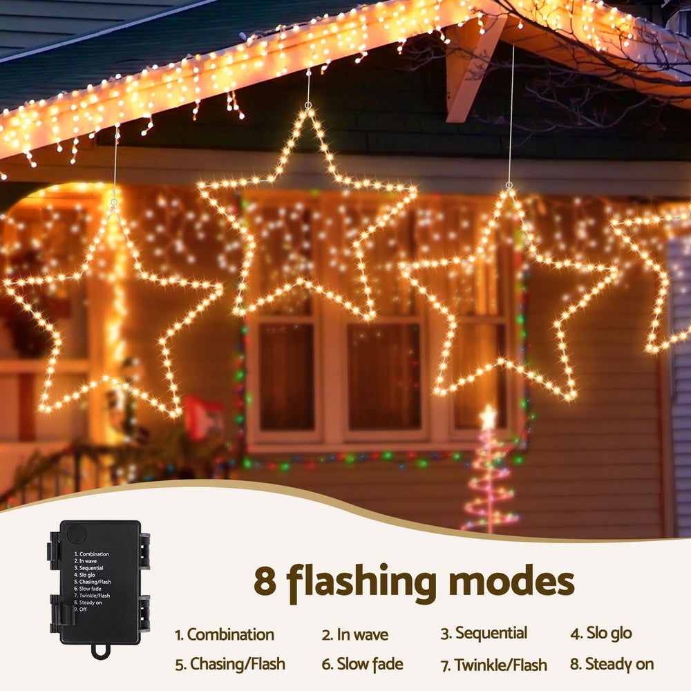 Jingle Jollys Christmas Lights 50cm Star 70 LED Xmas Decorations Tristar Online