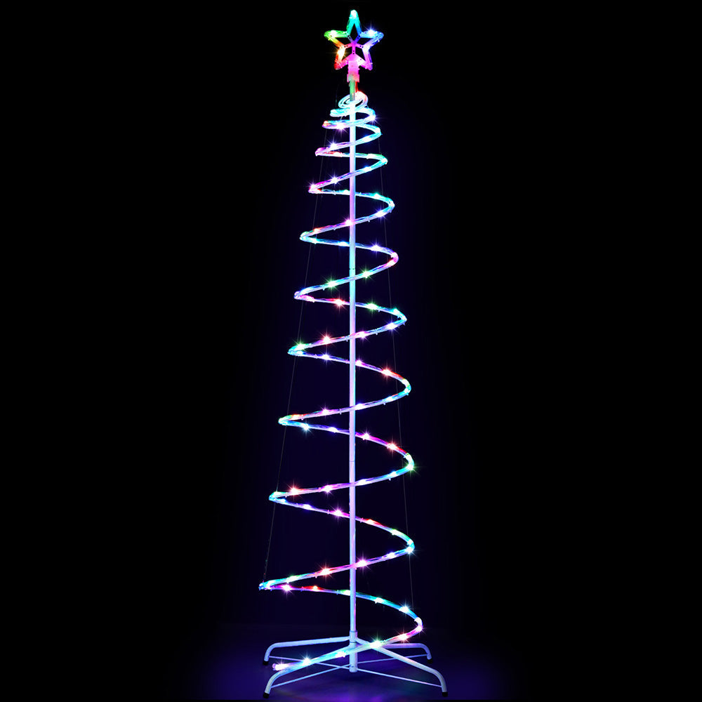 Jingle Jollys Christmas Tree 1.8m 100 RGB LED Rope Lights Xmas Trees Decoration Tristar Online