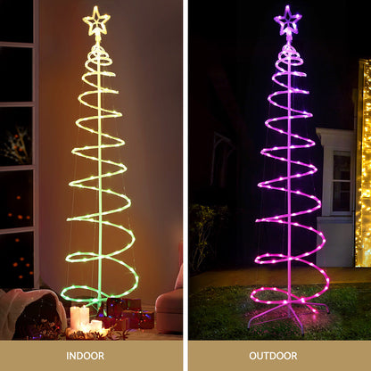 Jingle Jollys Christmas Tree 1.8m 100 RGB LED Rope Lights Xmas Trees Decoration Tristar Online