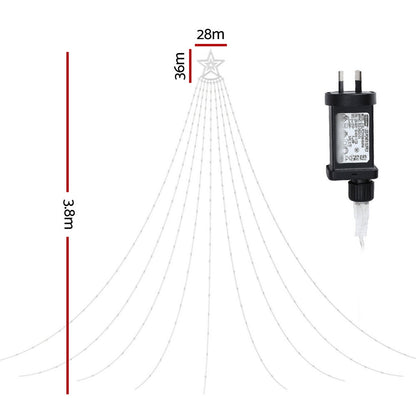 Jingle Jollys 3.8M Christmas Lights Waterfall String Light 340 LED Tristar Online