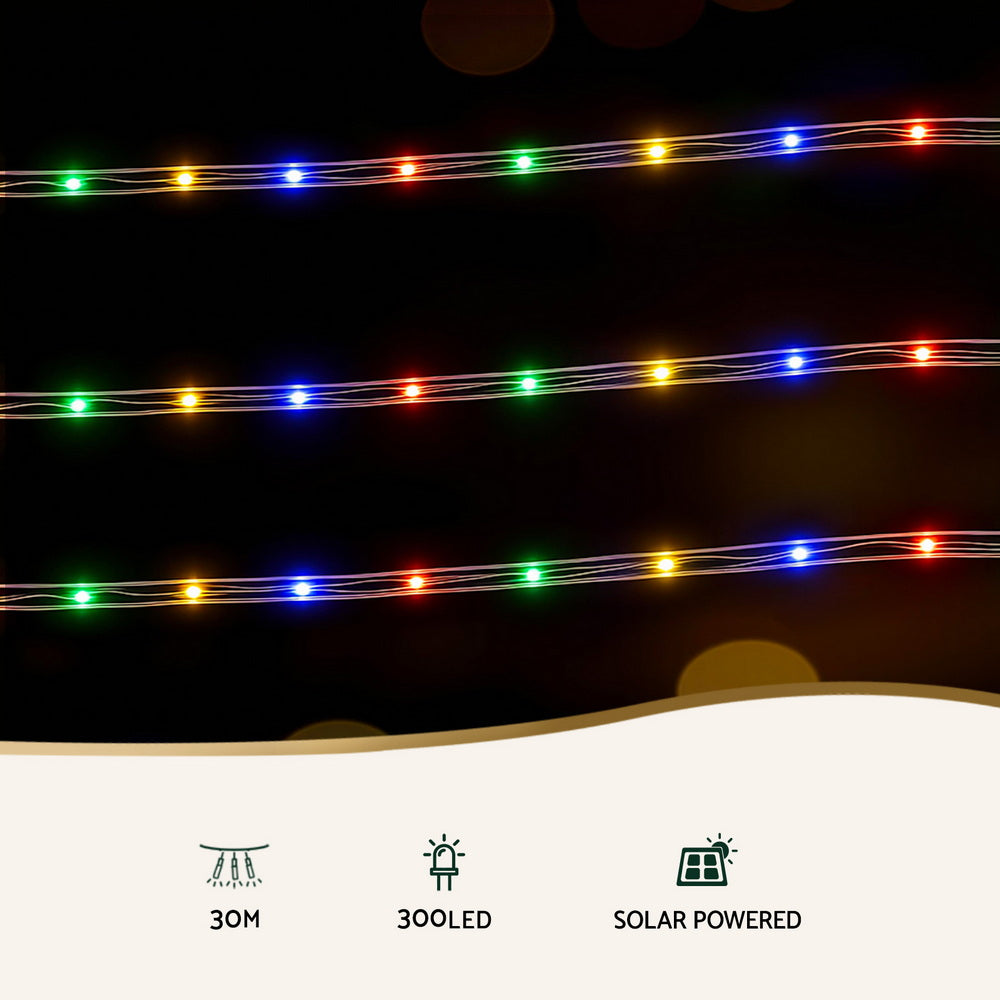 Jingle Jollys 30M Christmas Lights String Rope Light Decoration 300 LED Colorful Tristar Online
