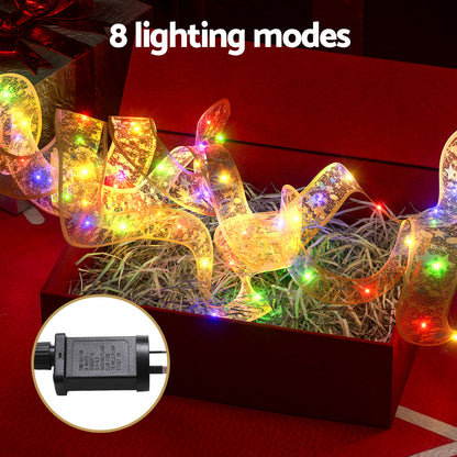 Jingle Jollys 20M Christmas Lights Fairy Ribbon Light 200 LED Xmas Decor Golden Tristar Online