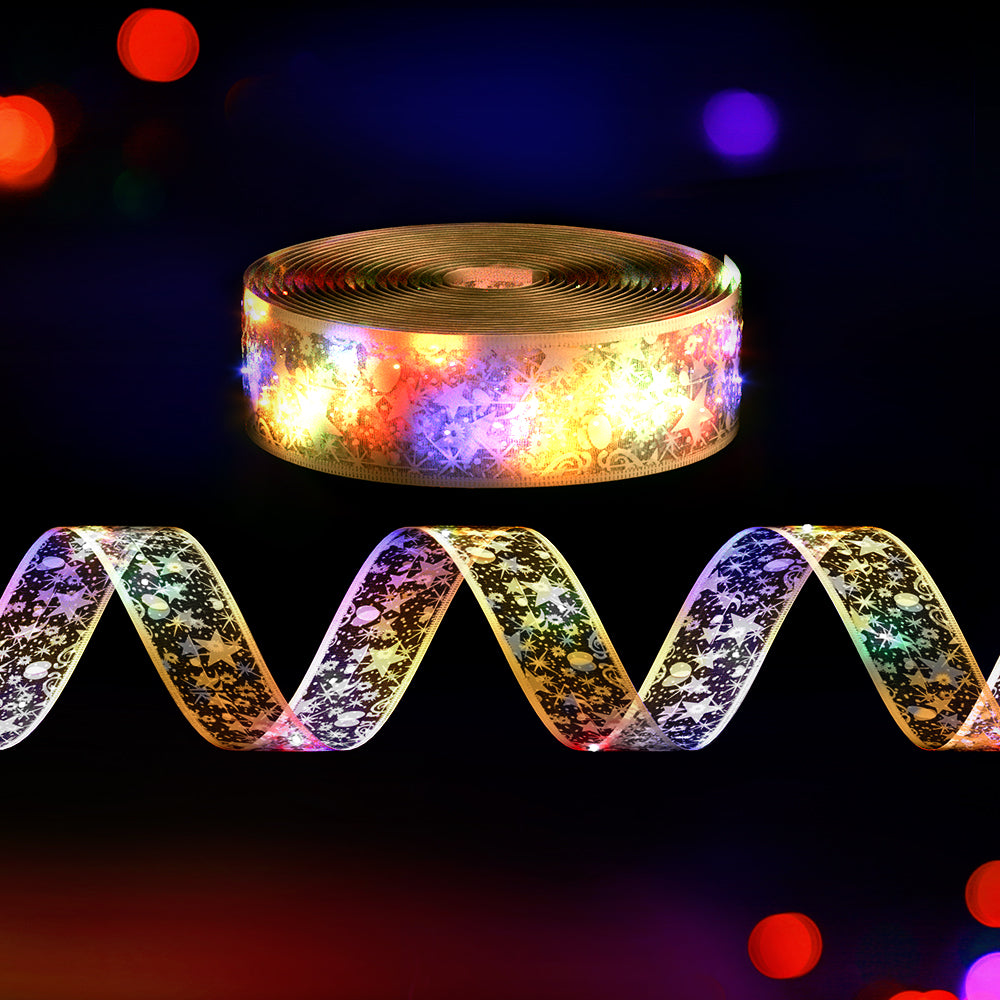 Jingle Jollys 20M Christmas Lights Fairy Ribbon Light 200 LED Xmas Decor Golden Tristar Online