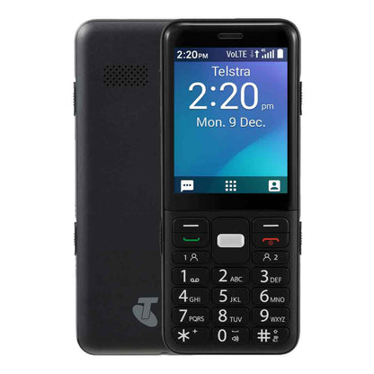 Refurbished ZTE Easycall 5 4GX Black – front view showing keypad and display