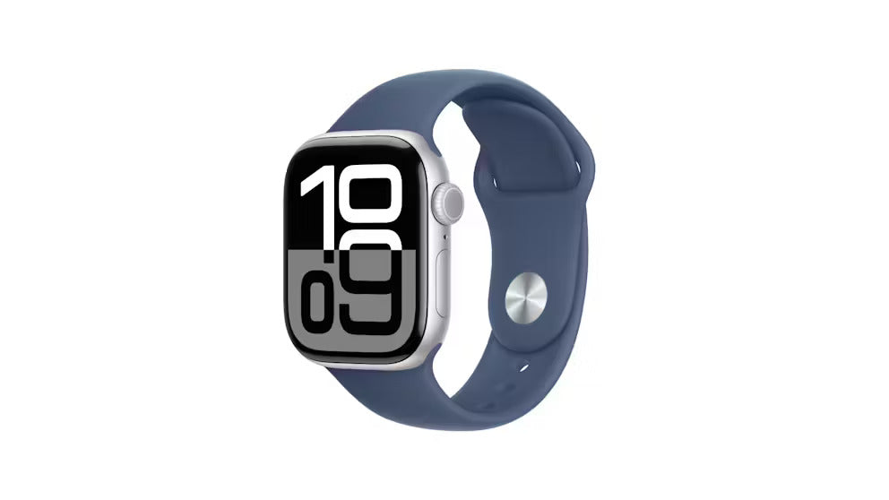 Apple Watch Series 10 GPS + Cellular 42mm Silver Aluminium Case with Denim Sport Band - AU Version Apple