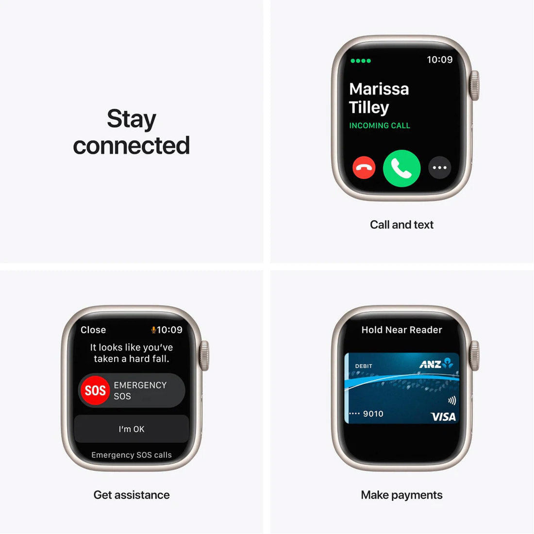 Apple Watch Series 7 45mm GPS Aluminium Case With Sport Band - Starlight - Pristine - Refurbished - AU Version Apple