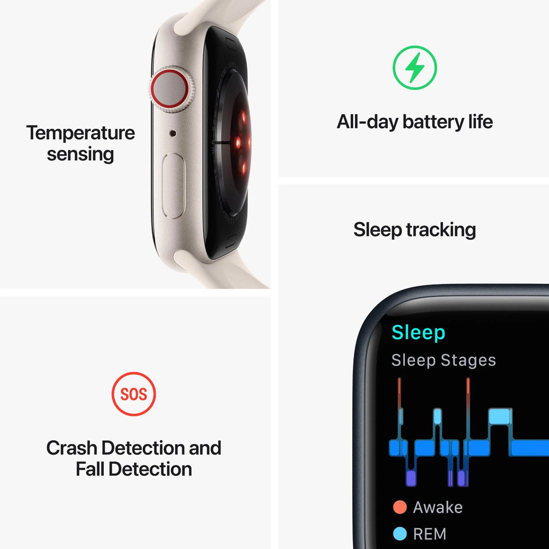 Apple Watch Series 8 GPS + Cellular 45mm Starlight Aluminium Case w/ Starlight Sport Band  Pristine Refurbished Apple