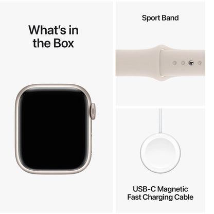 Apple Watch Series 9 41mm GPS + Cellular Starlight Aluminium Case with Starlight Sport Band (S/M) Pristine - Refurbished Apple