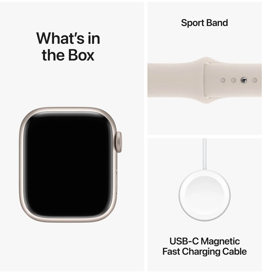 Apple Watch Series 9 45mm Starlight Aluminium Case GPS + Cellular (M/L) (Refurbished Grade-A) Apple