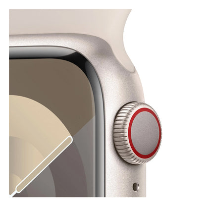 Apple Watch Series 9 41mm GPS + Cellular Starlight Aluminium Case with Starlight Sport Band (S/M) Pristine - Refurbished Apple
