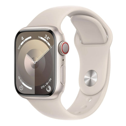 Apple Watch Series 9 41mm GPS + Cellular Starlight Aluminium Case with Starlight Sport Band (S/M) Pristine - Refurbished Apple
