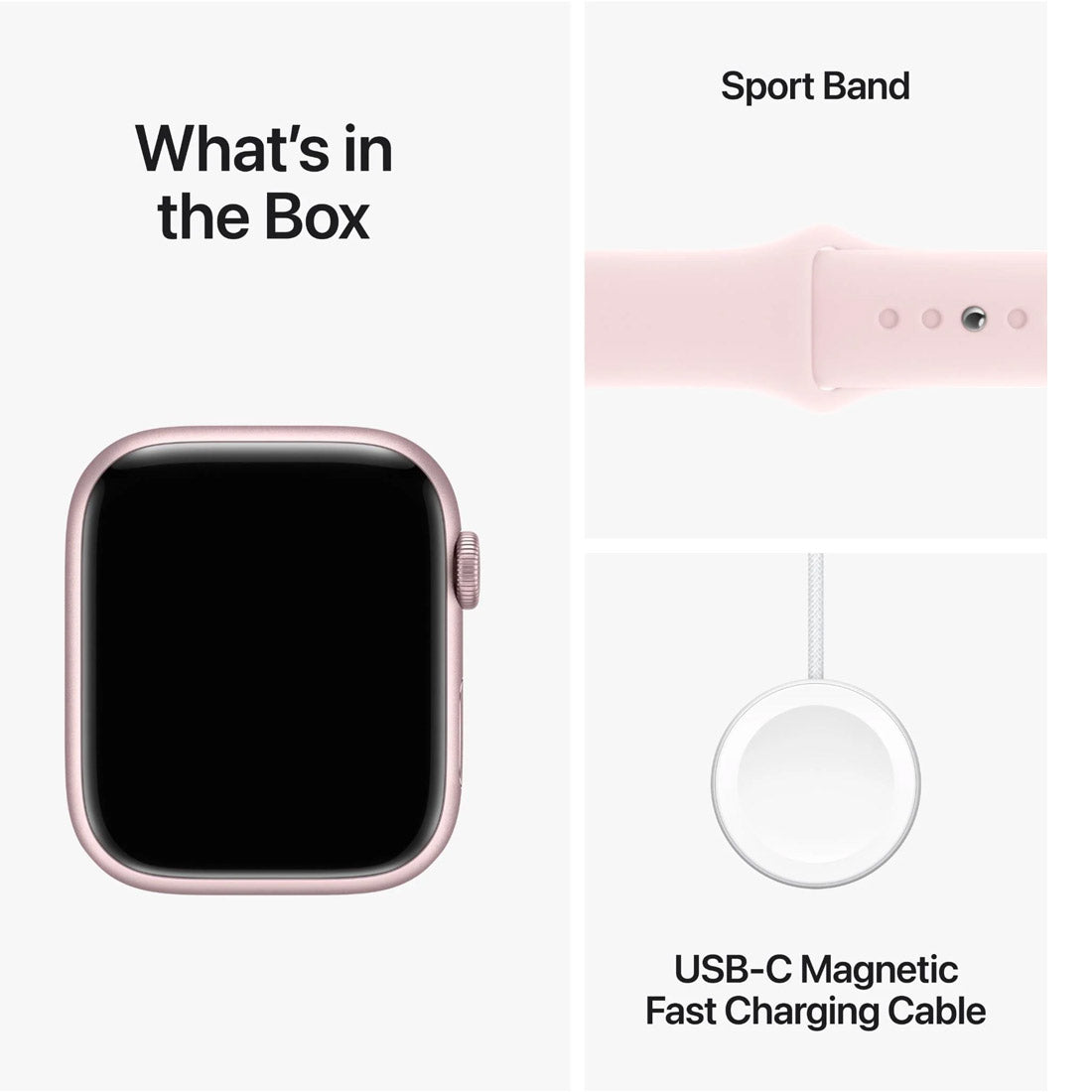 Apple Watch Series 9 GPS + Cellular 45mm Pink Aluminium Case w/ Light Pink Sport Band (M/L) Pristine - Refurbihsed Apple