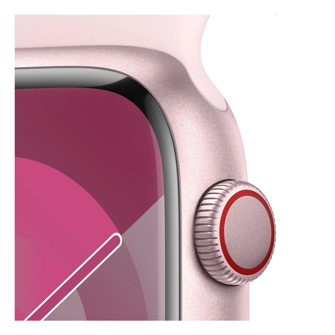Apple Watch Series 9 GPS + Cellular 45mm Pink Aluminium Case w/ Light Pink Sport Band (M/L) Pristine - Refurbihsed Apple