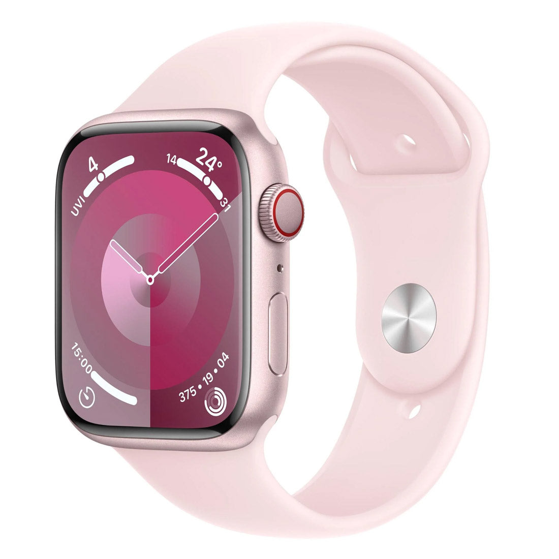 Apple Watch Series 9 GPS + Cellular 45mm Pink Aluminium Case w/ Light Pink Sport Band (M/L) Pristine - Refurbihsed Apple
