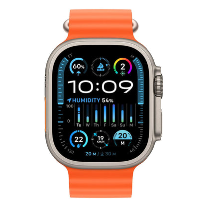 Apple Watch Ultra 2 49mm Titanium Case GPS + Cellular Orange Ocean Band - Pristine Refurbished Apple