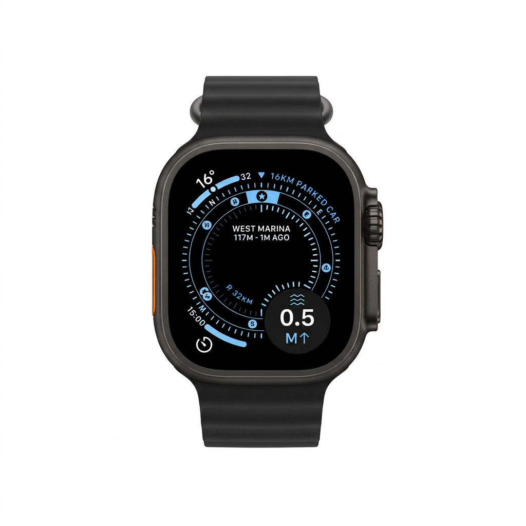 Apple Watch Ultra 3 49mm GPS + Cellular Titanium Smartwatch, Natural Titanium, Black Titanium