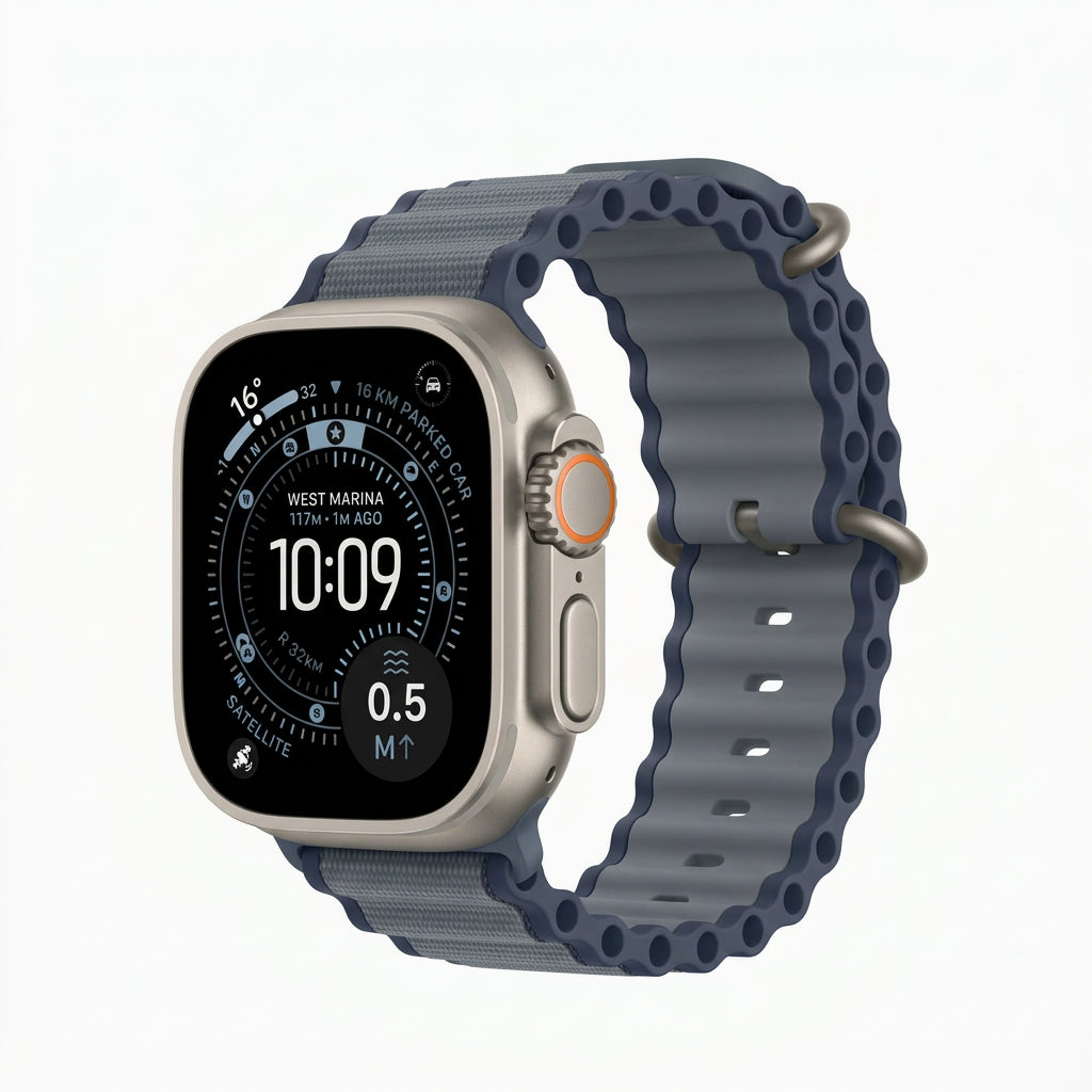 Apple Watch Ultra 3 49mm GPS + Cellular Titanium Smartwatch, Natural Titanium, Black Titanium