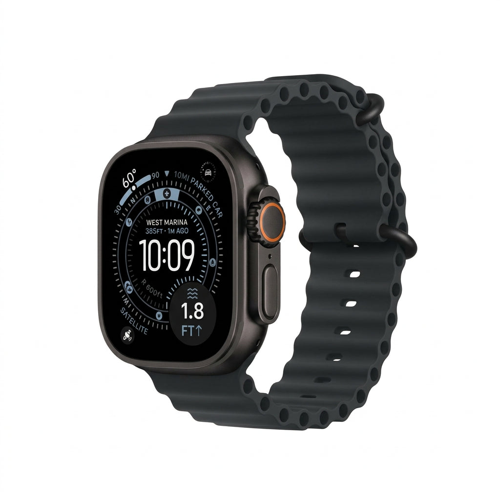 Apple Watch Ultra 3 49mm GPS + Cellular Titanium Smartwatch, Natural Titanium, Black Titanium